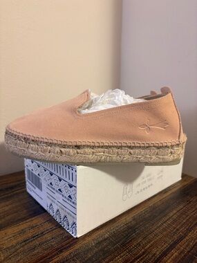Manebi Women's Pink Suede Espadrille Slip-On Shoes